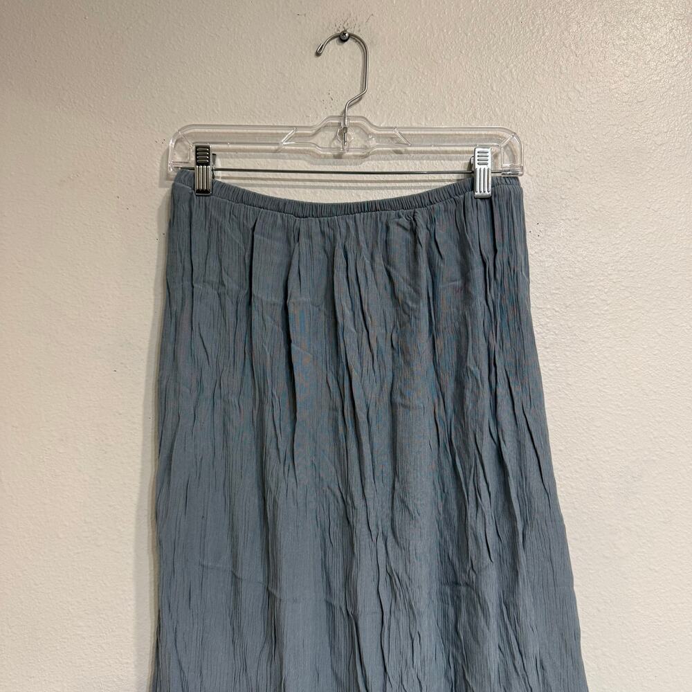 Vintage 90s Blue Sheer Lace Handkerchief Hem Midi Skirt Sz M - Picture 3 of 10